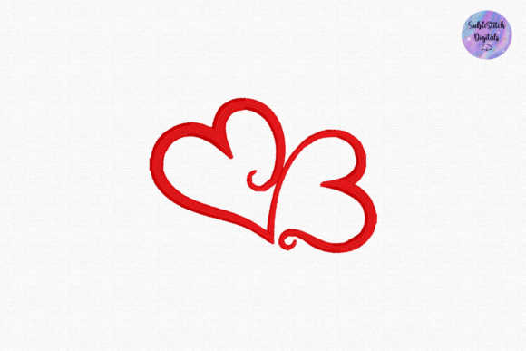 Cute Double Hearts Embroidery Review