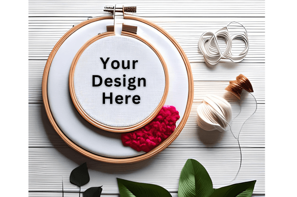 Embroidery Hoop Floral Mockup - Modern