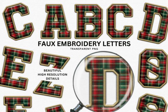 Faux Embroidery Tartan Alphabet PNG Review