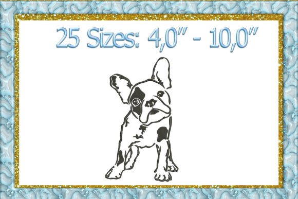 French Bulldog Embroidery Design for Holiday Collections