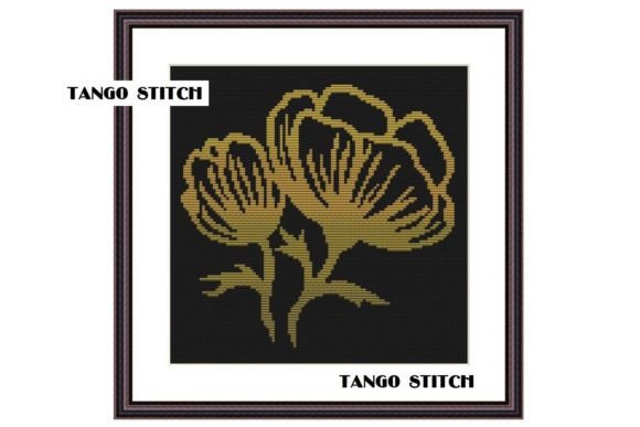 Golden Flower Cross Stitch Embroidery for Holiday Collections