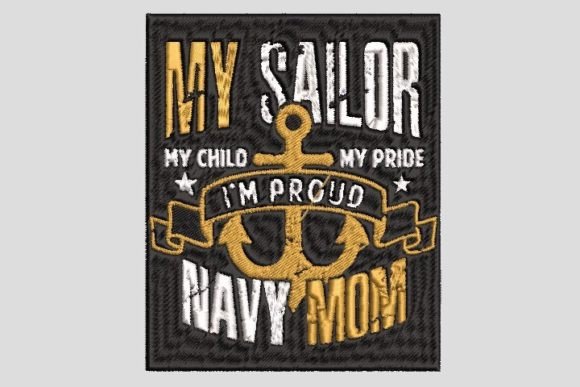I Am Proud Navy Mom Embroidery File Review